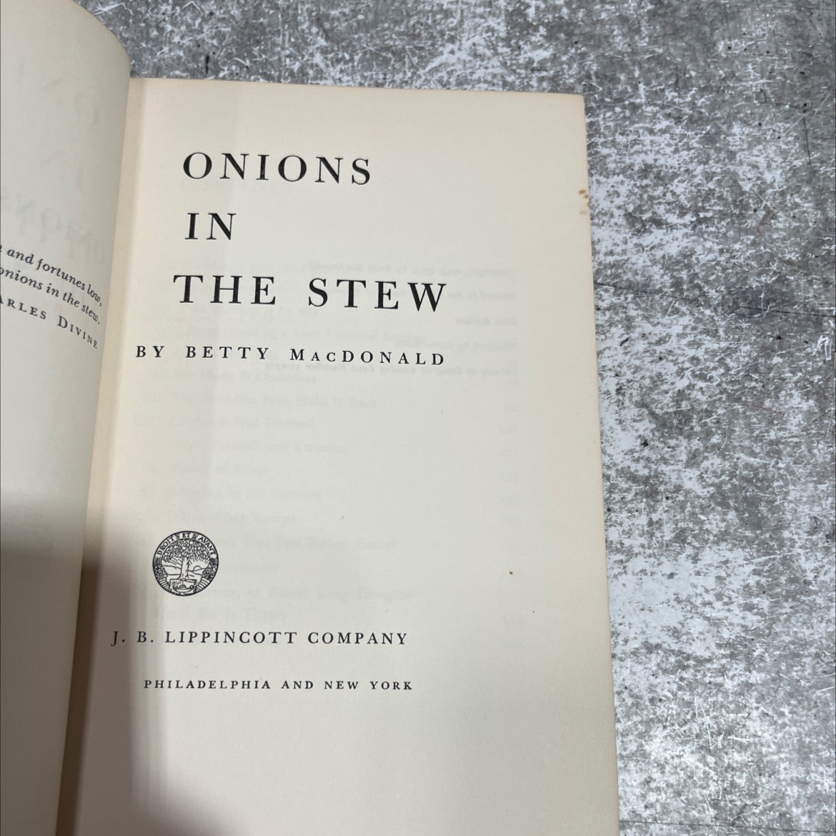 divine onions in the stew book, by Betty MacDonald, 1955 Hardcover image 2