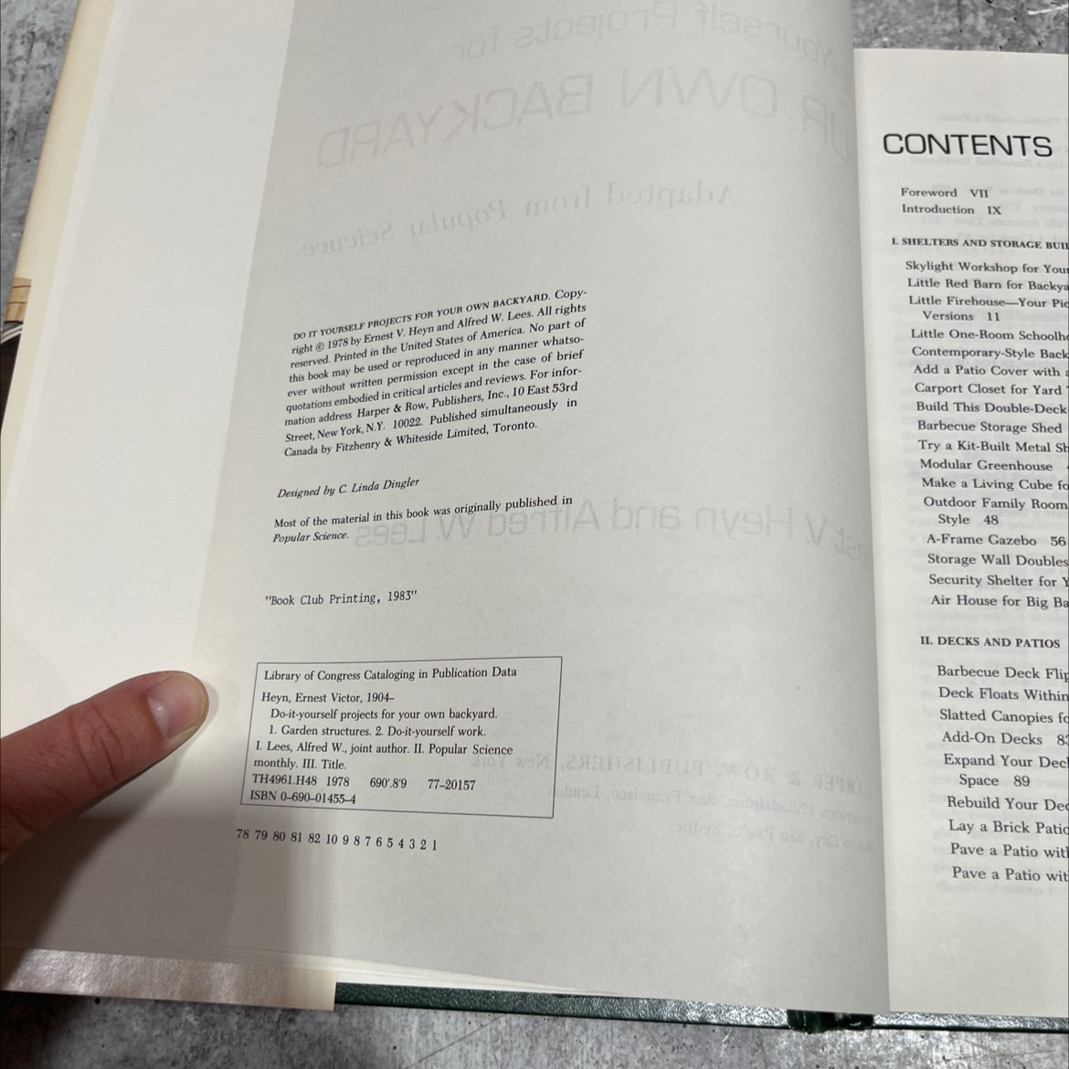 do-it-yourself projects for your own backyard book, by Ernest V. Heyn and Alfred W. Lees, 1978 Hardcover image 3