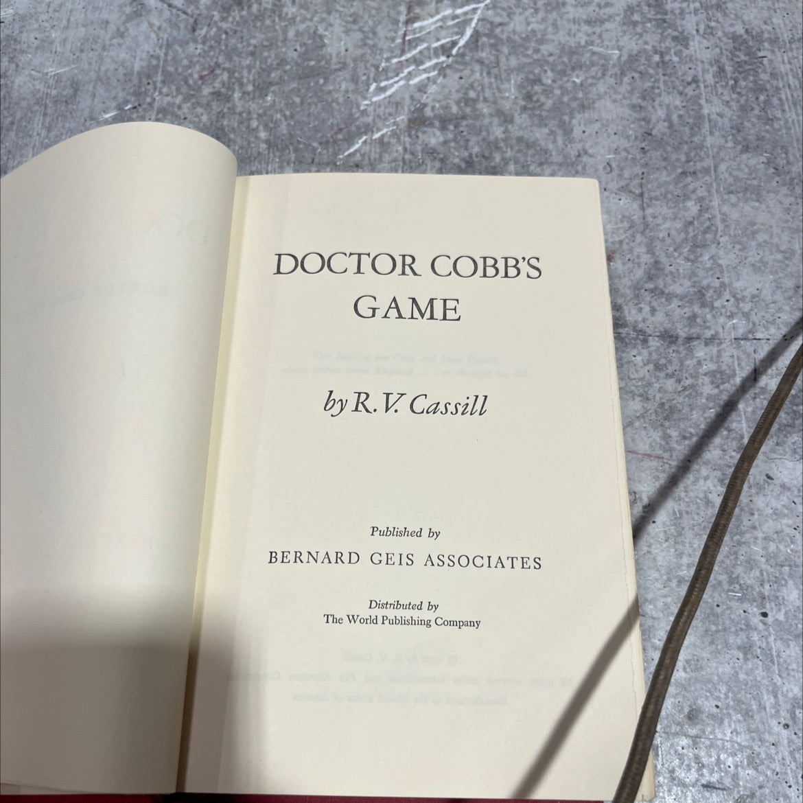 doctor cobb's game book, by R.V. Cassill, 1970 Hardcover image 2