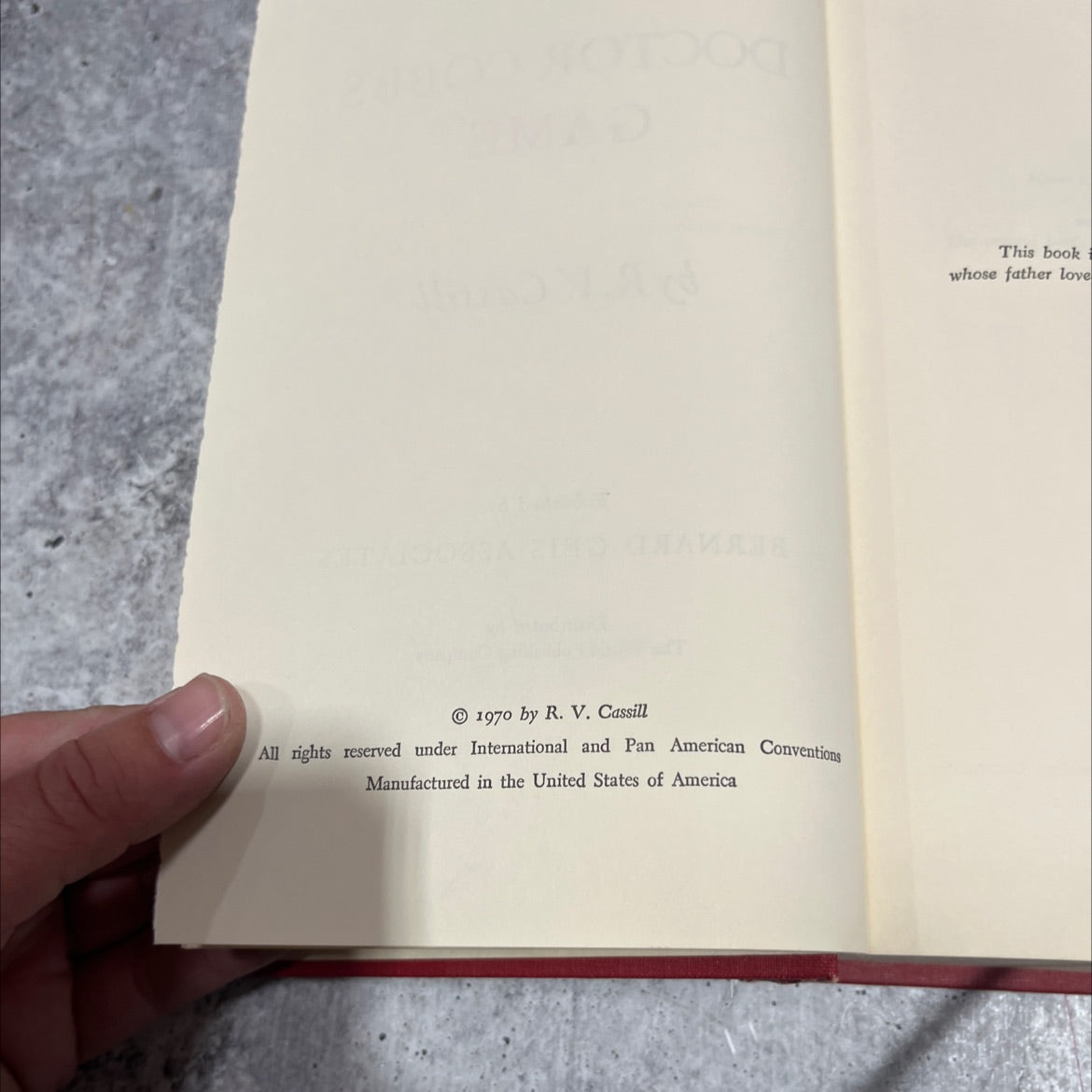 doctor cobb's game book, by R.V. Cassill, 1970 Hardcover image 3