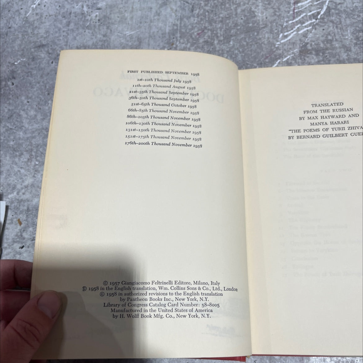 doctor zhivago book, by boris pasternak, 1958 Hardcover image 3