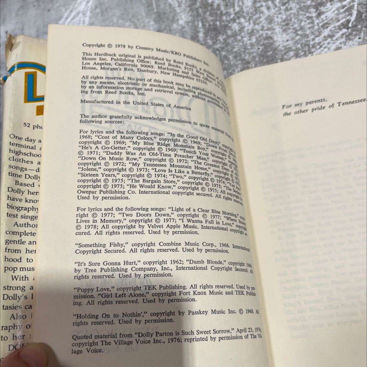 dolly book, by alanna nash, 1978 Hardcover image 3