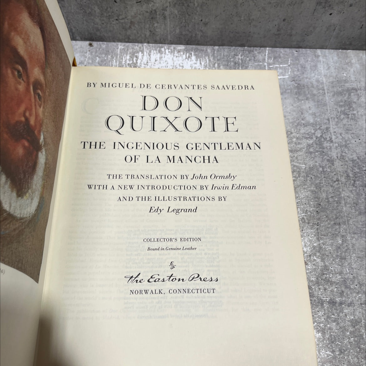 don quixote the ingenious gentleman of la mancha book, by miguel de cervantes saavedra, 1979 Leather image 2