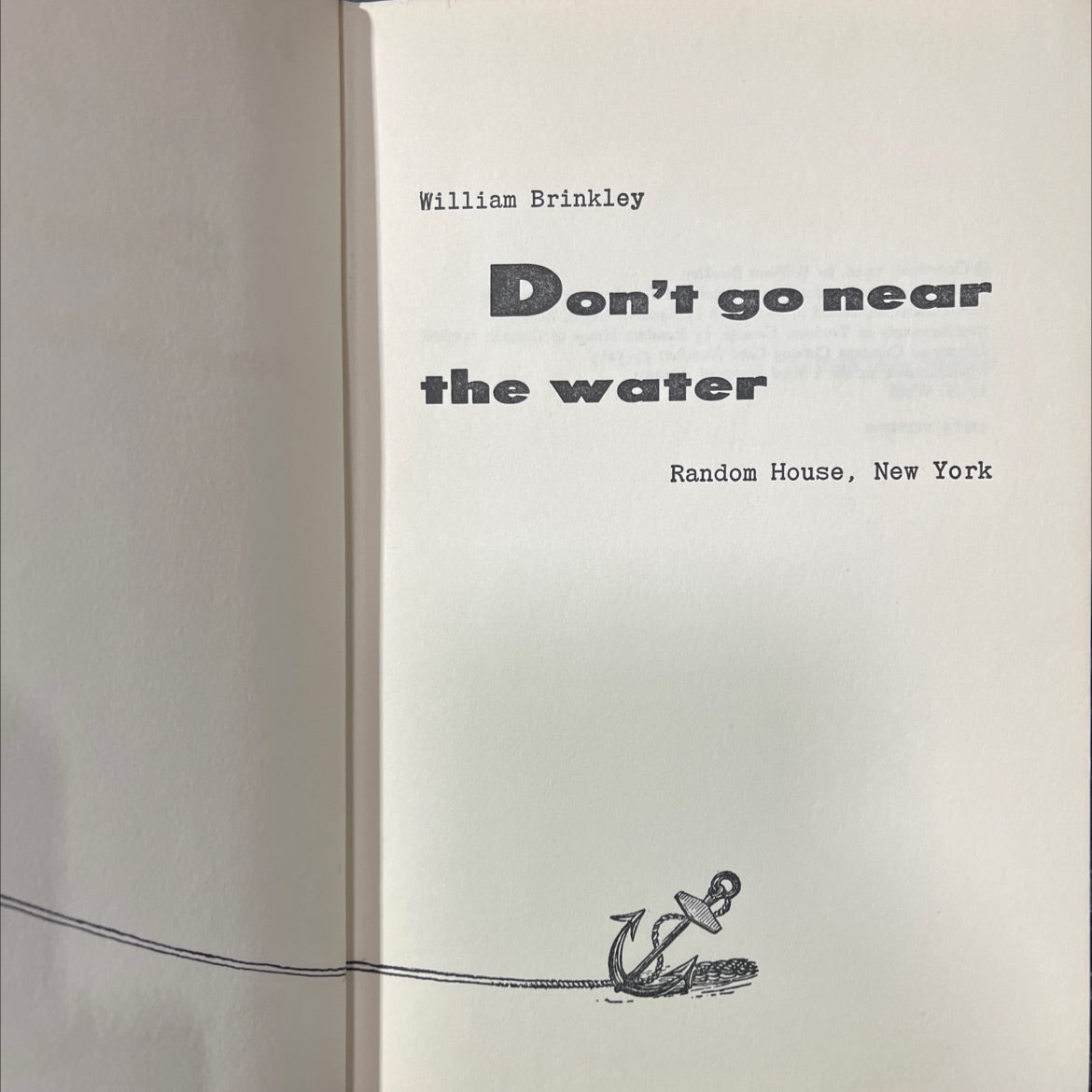 don't go near the water book, by William Brinkley, 1956 Hardcover image 2