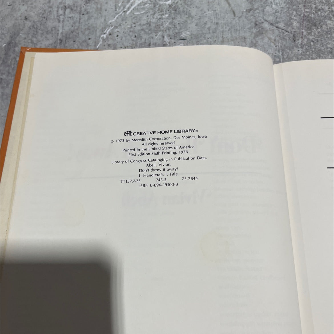 don't throw it away! book, by vivian abell, 1976 Hardcover image 3