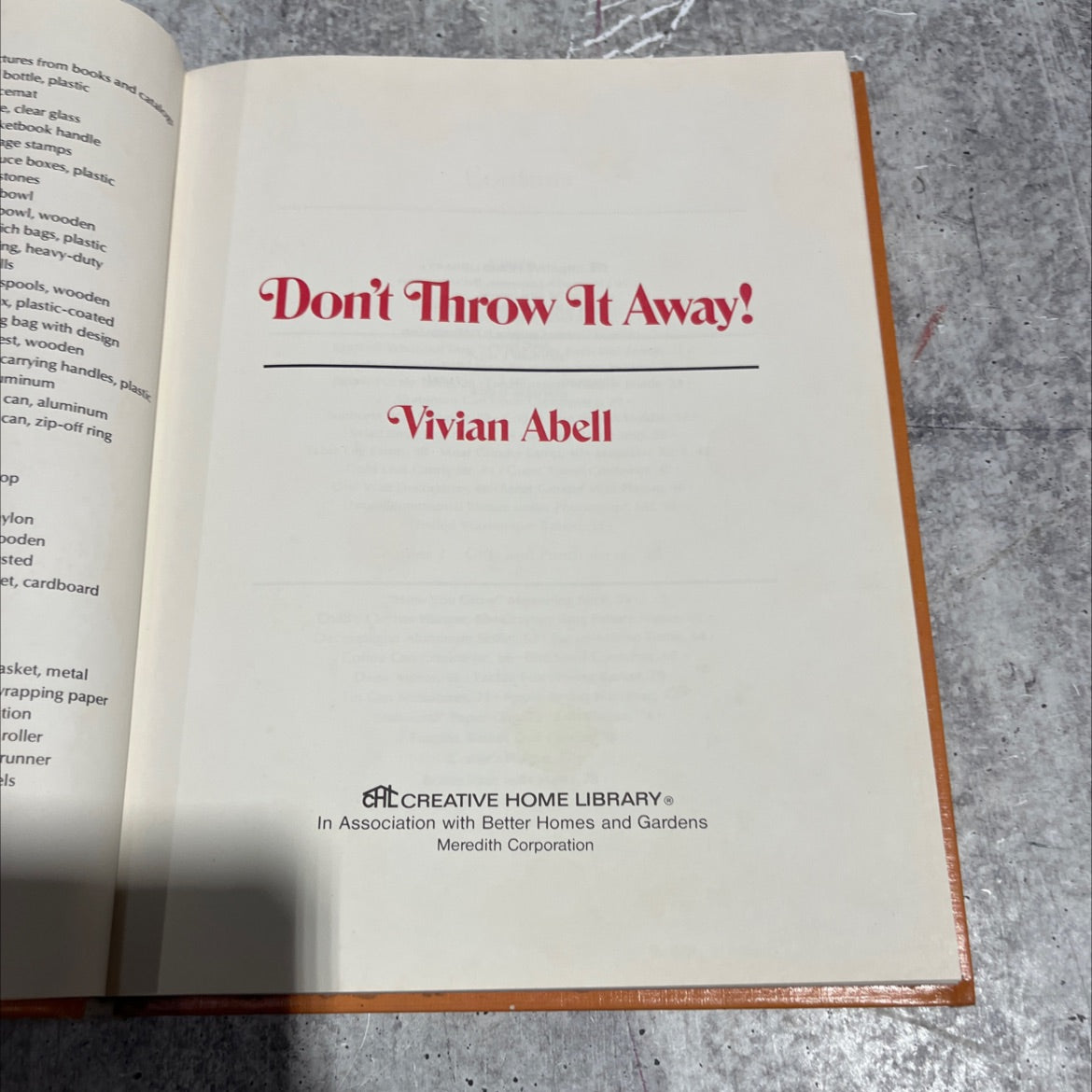 don't throw it away! book, by vivian abell, 1976 Hardcover image 2