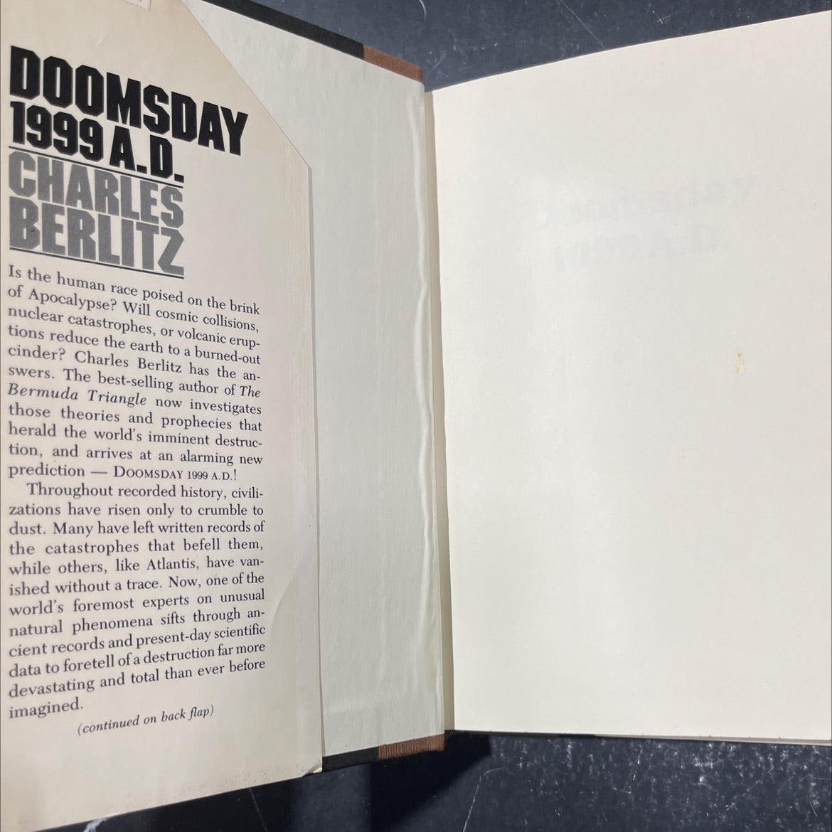 doomsday 1999 a.d. book, by charles berlitz, 1981 Hardcover image 4