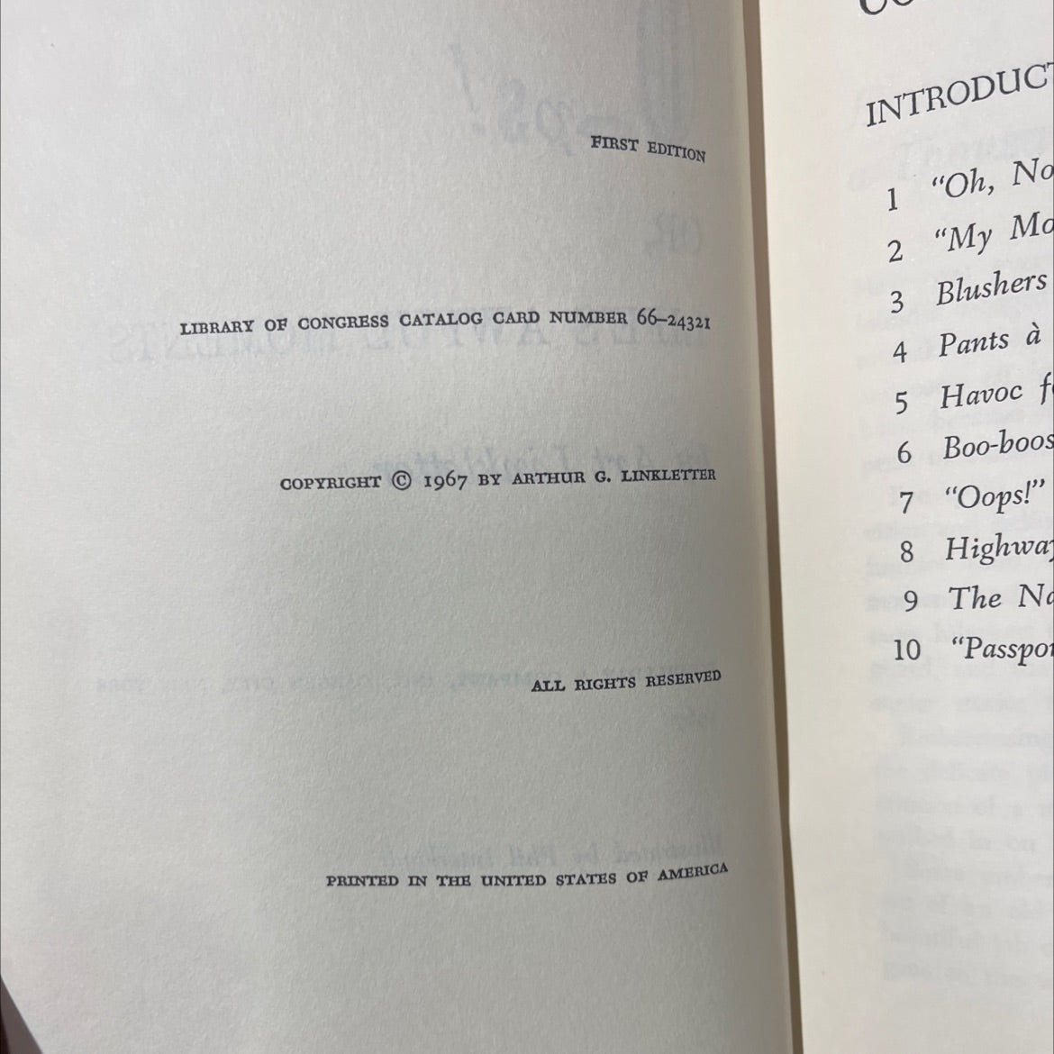 dops! or, life's awful moments book, by Art Linkletter, 1967 Hardcover image 3