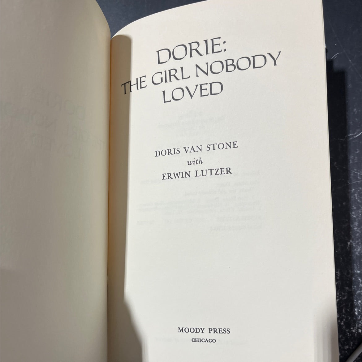dorie: the girl nobody loved book, by doris van stone, 1979 Hardcover image 2