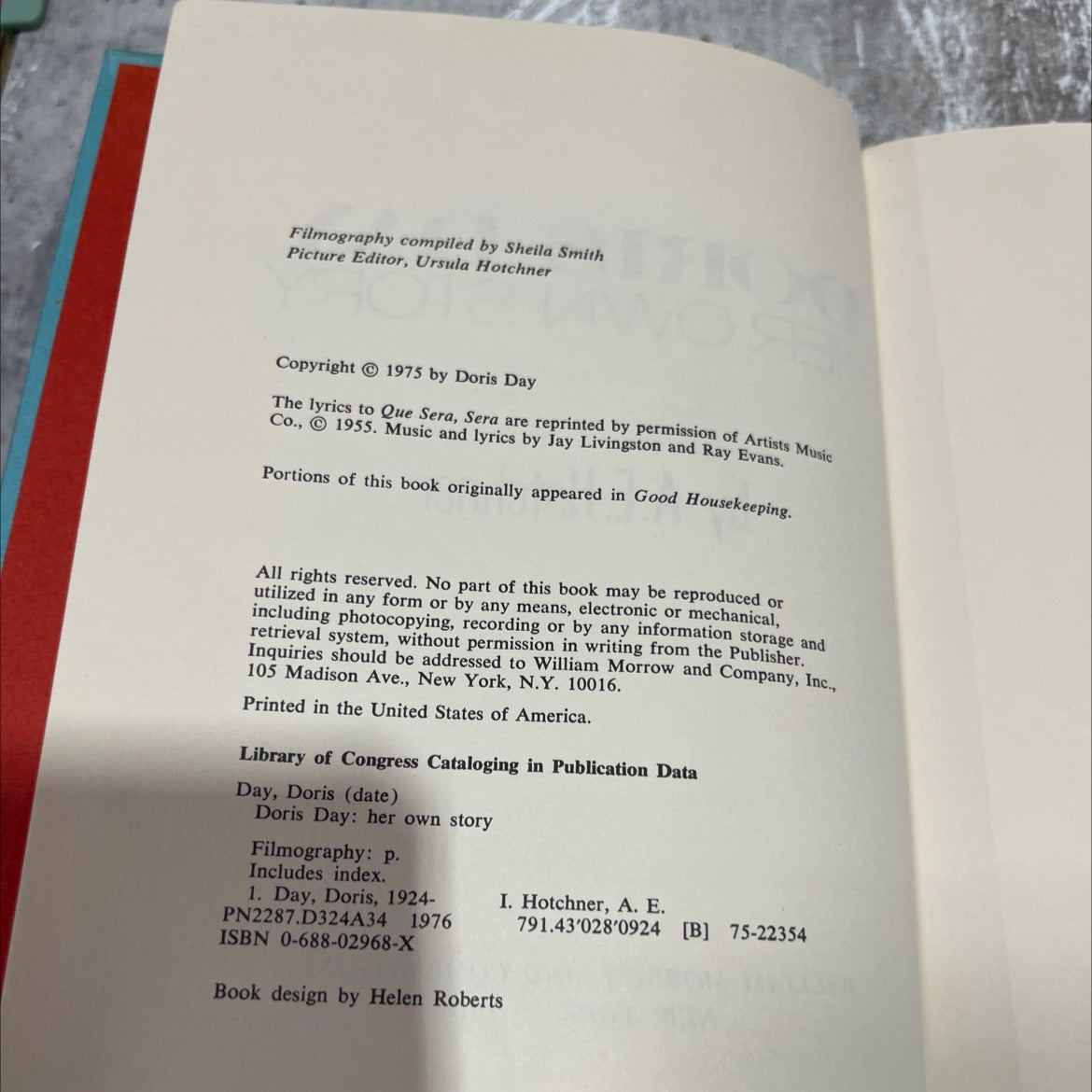 doris day her own story book, by A. E. Hotchner, 1976 Hardcover image 3