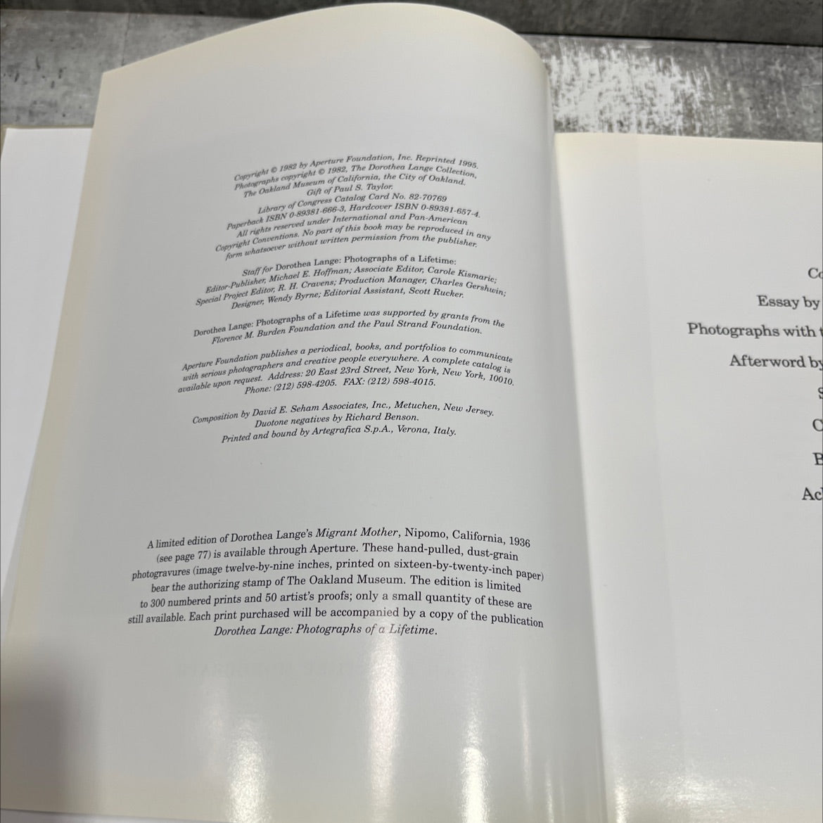 dorothea lange photographs of a lifetime book, by robert coles, 1995 Hardcover image 3