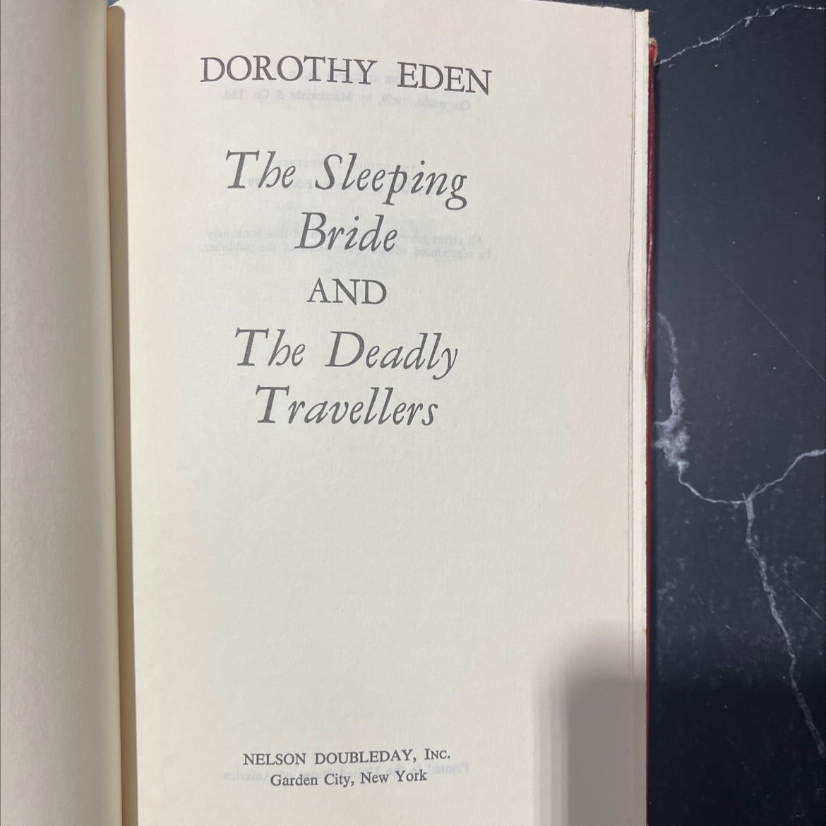 dorothy eden & mano the sleeping bride and the deadly travellers book, by dorothy eden, 1959 Hardcover image 2