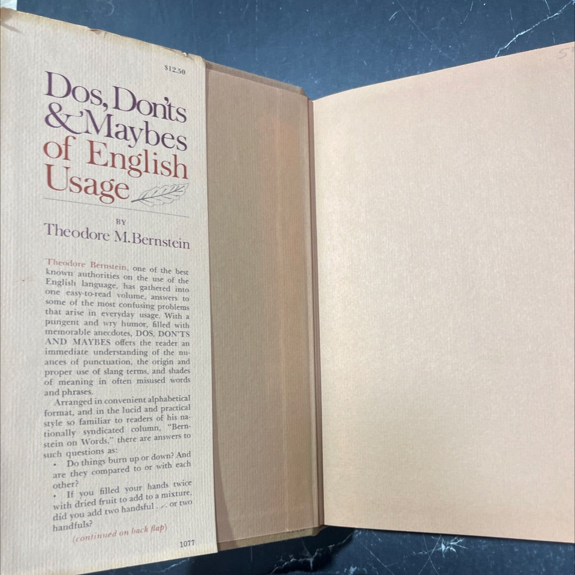 dos, don'ts and maybes of english usage book, by Theodore M. Bernstein, 1977 Hardcover image 4