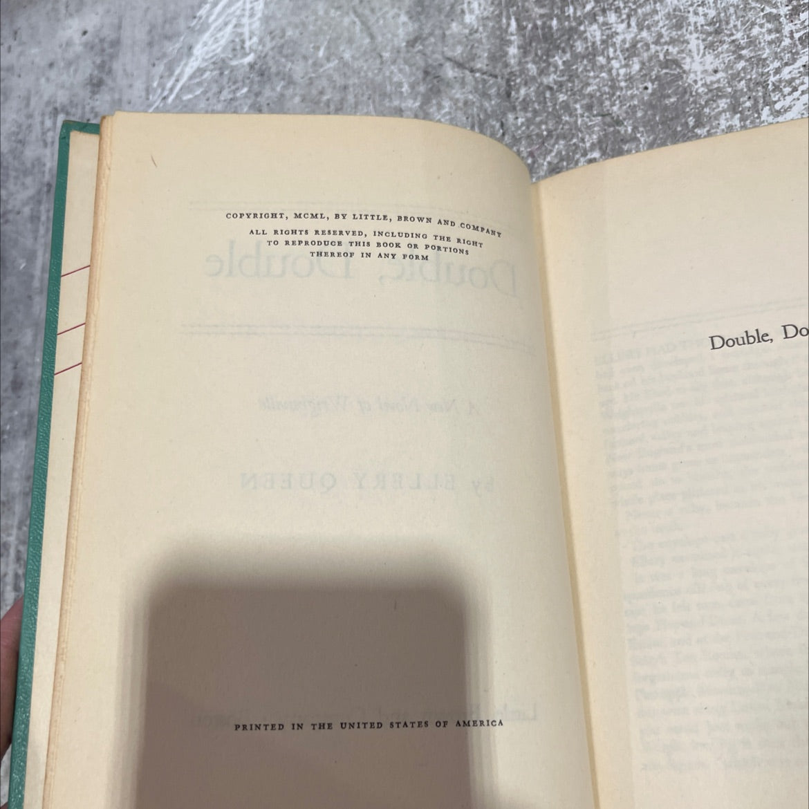 double, double a new novel of wrightsville book, by ellery queen, 1950 Hardcover image 3