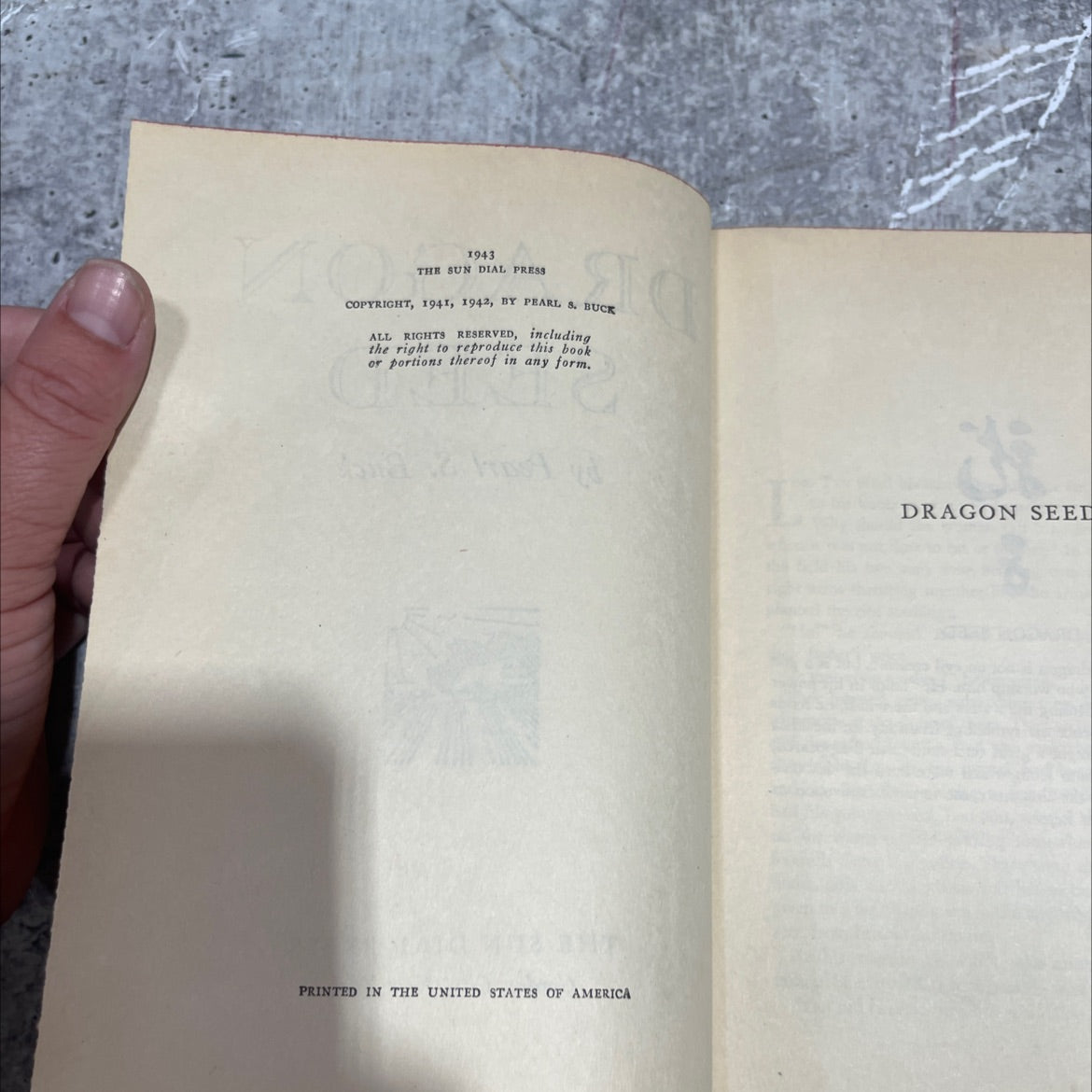 dragon seed book, by Pearl S. Buck, 1943 Hardcover image 3