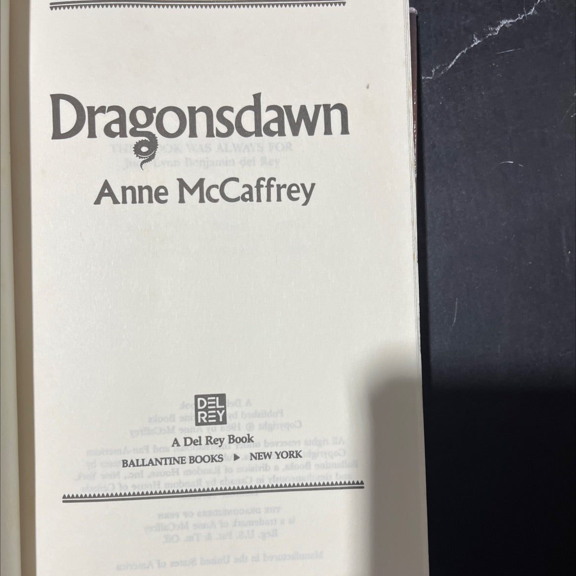dragonsdawn book, by Anne McCaffrey, 1988 Hardcover image 2