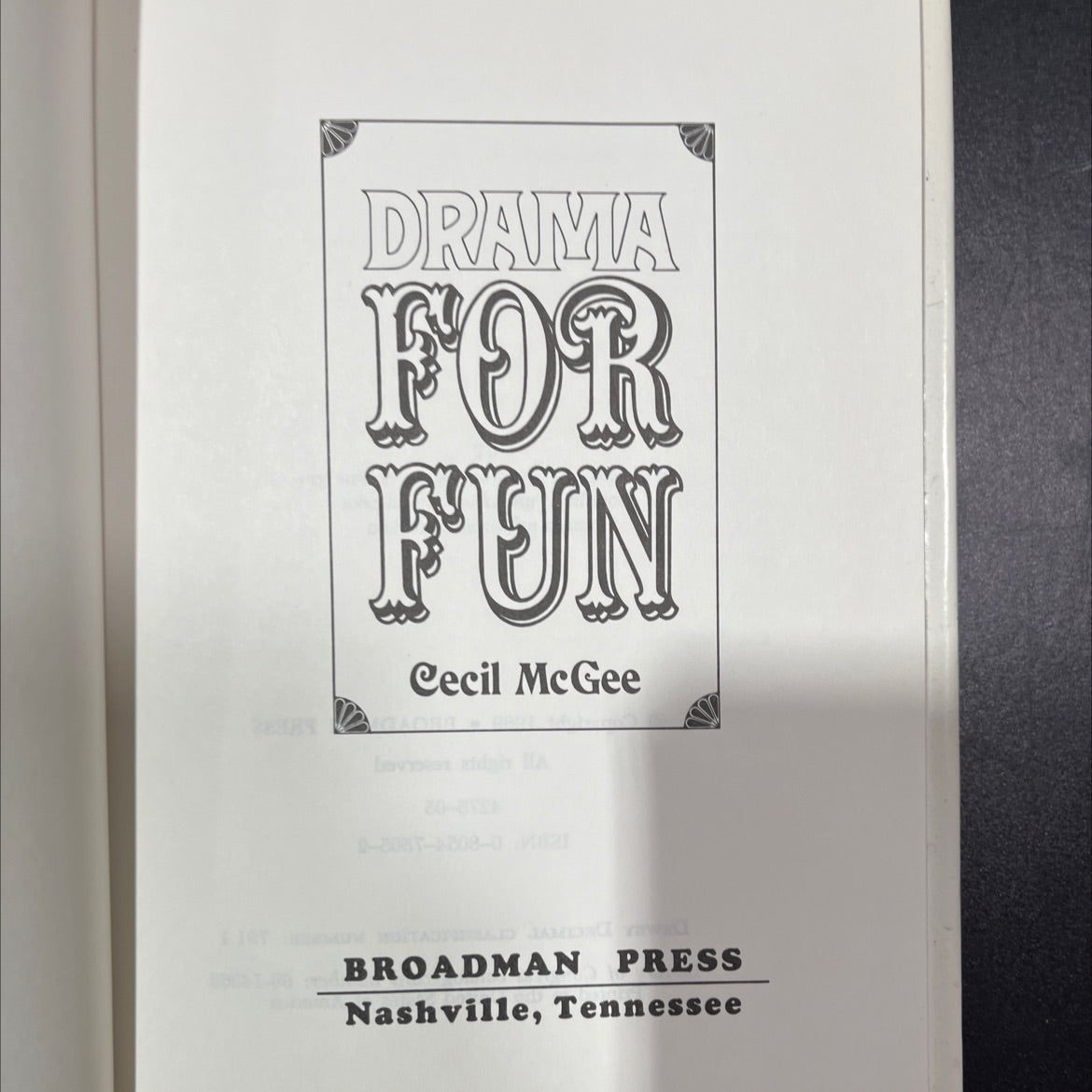 drama for fun book, by cecil mcgee, 1969 Hardcover, Vintage image 2