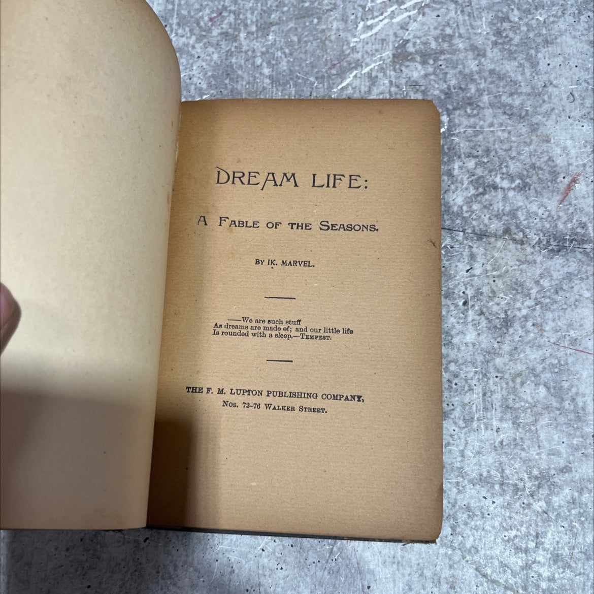 dream life: a fable of the seasons book, by ik. marvel, 1970 Hardcover image 2