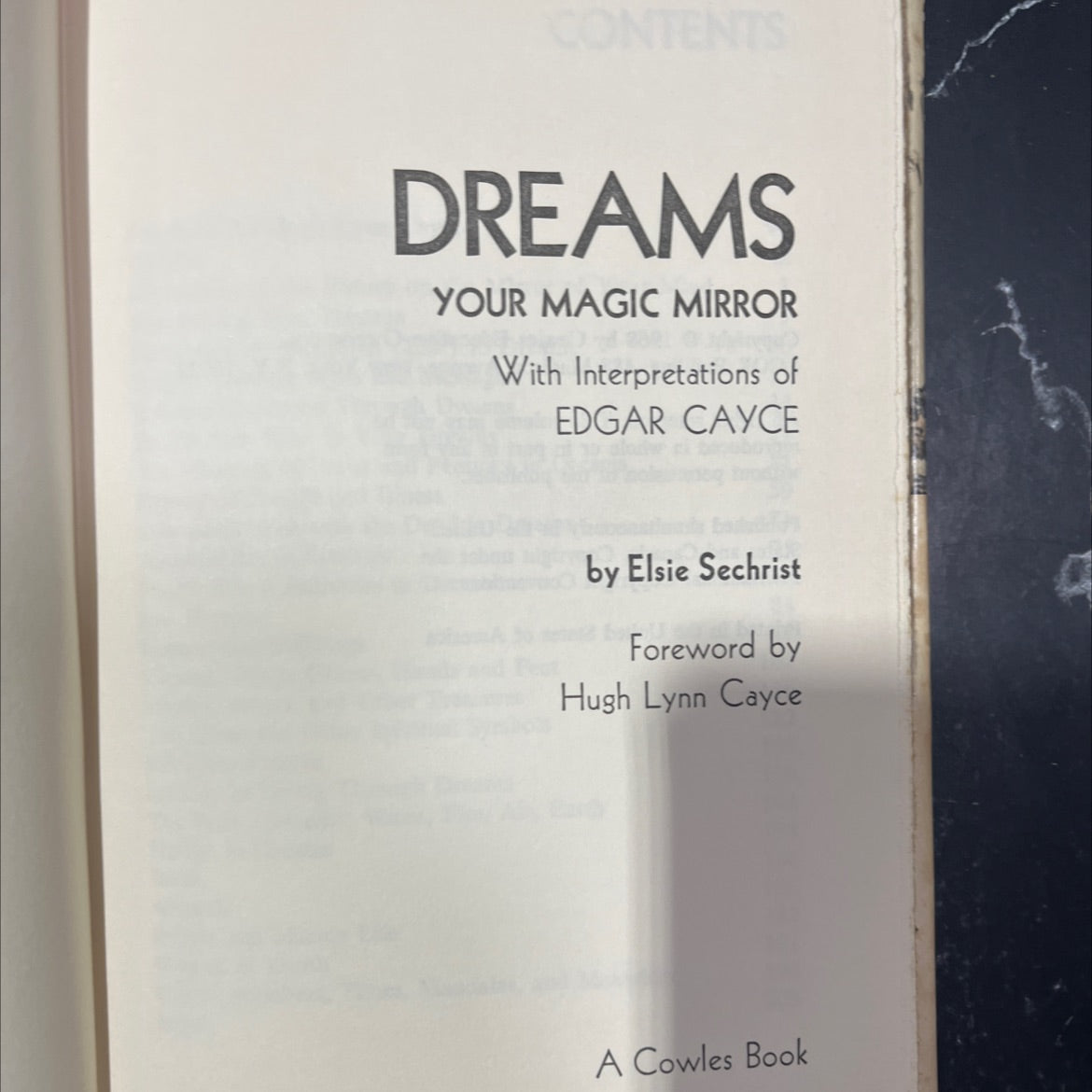 dreams your magic mirror with interpretations of edgar cayce book, by elsie sechrist, 1968 Hardcover image 2
