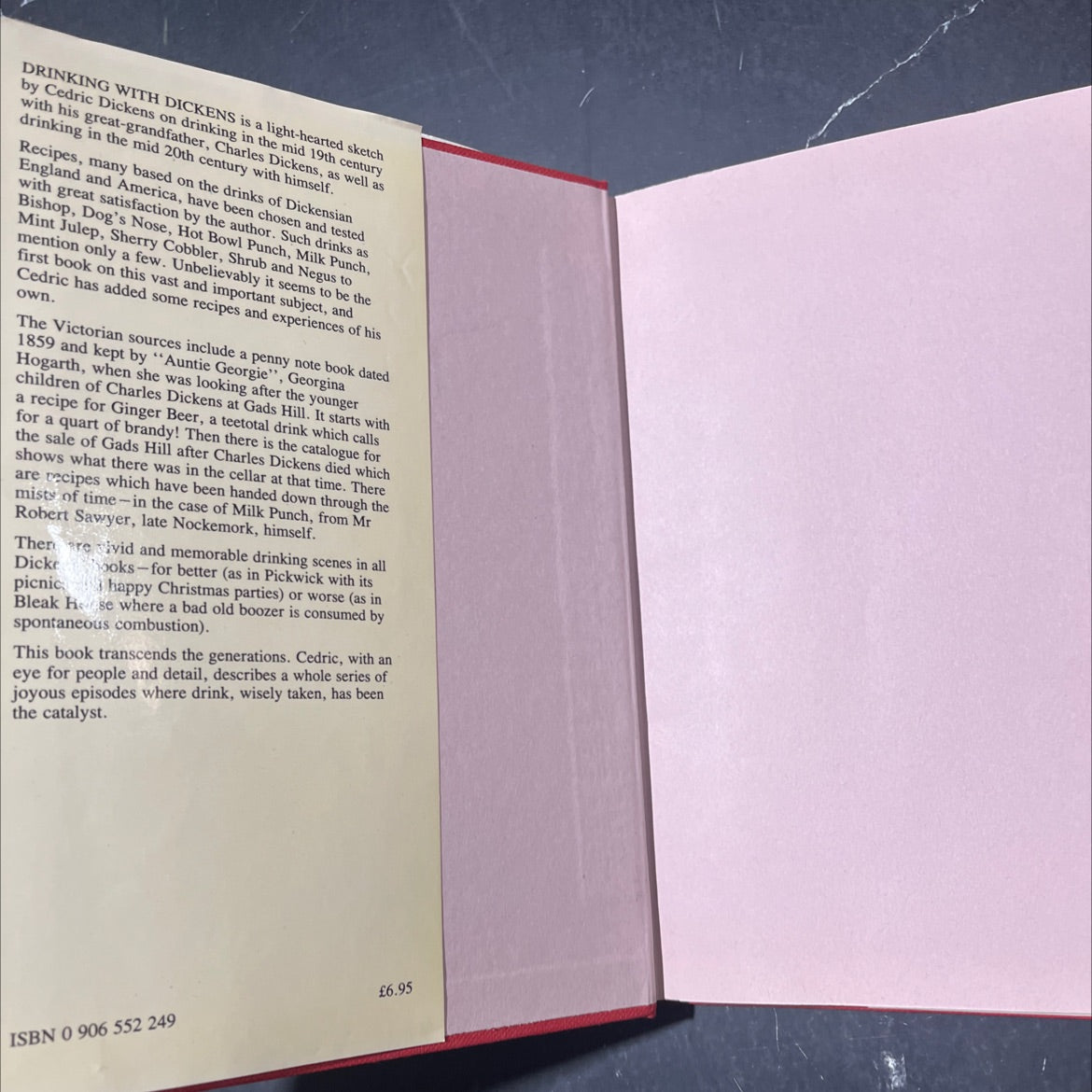 SIGNED drinking with dickens book, by cedric dickens, 1983 Hardcover, First Edition image 4