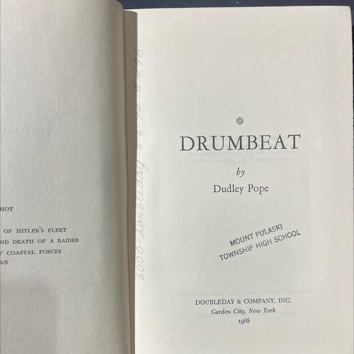 drumbeat book, by dudley pope, 1968 Hardcover image 2