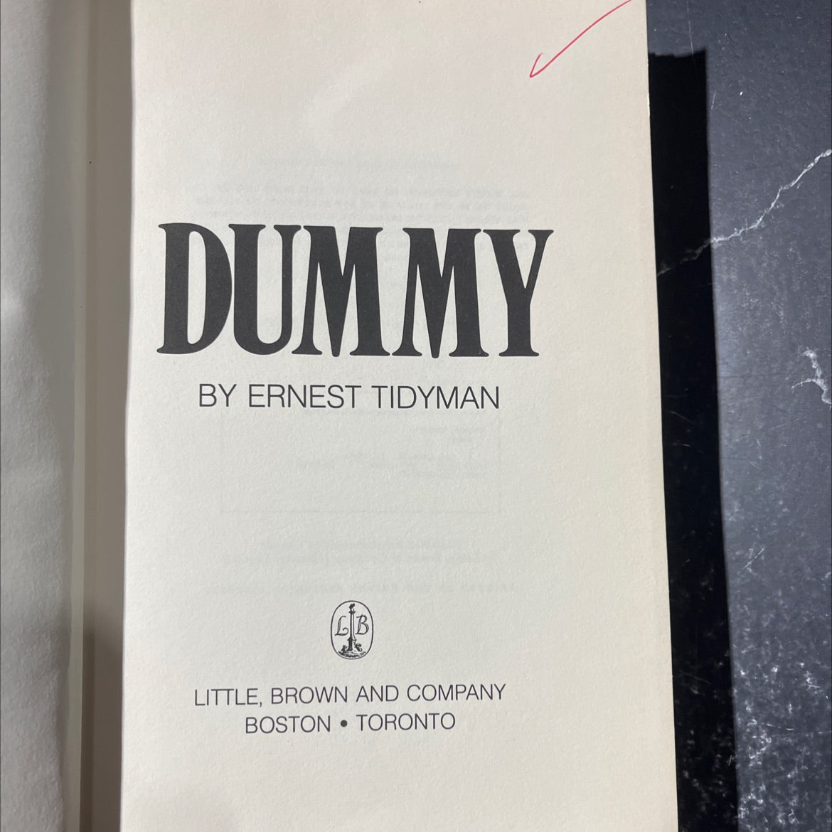 dummy book, by ernest tidyman, 1974 Hardcover image 2