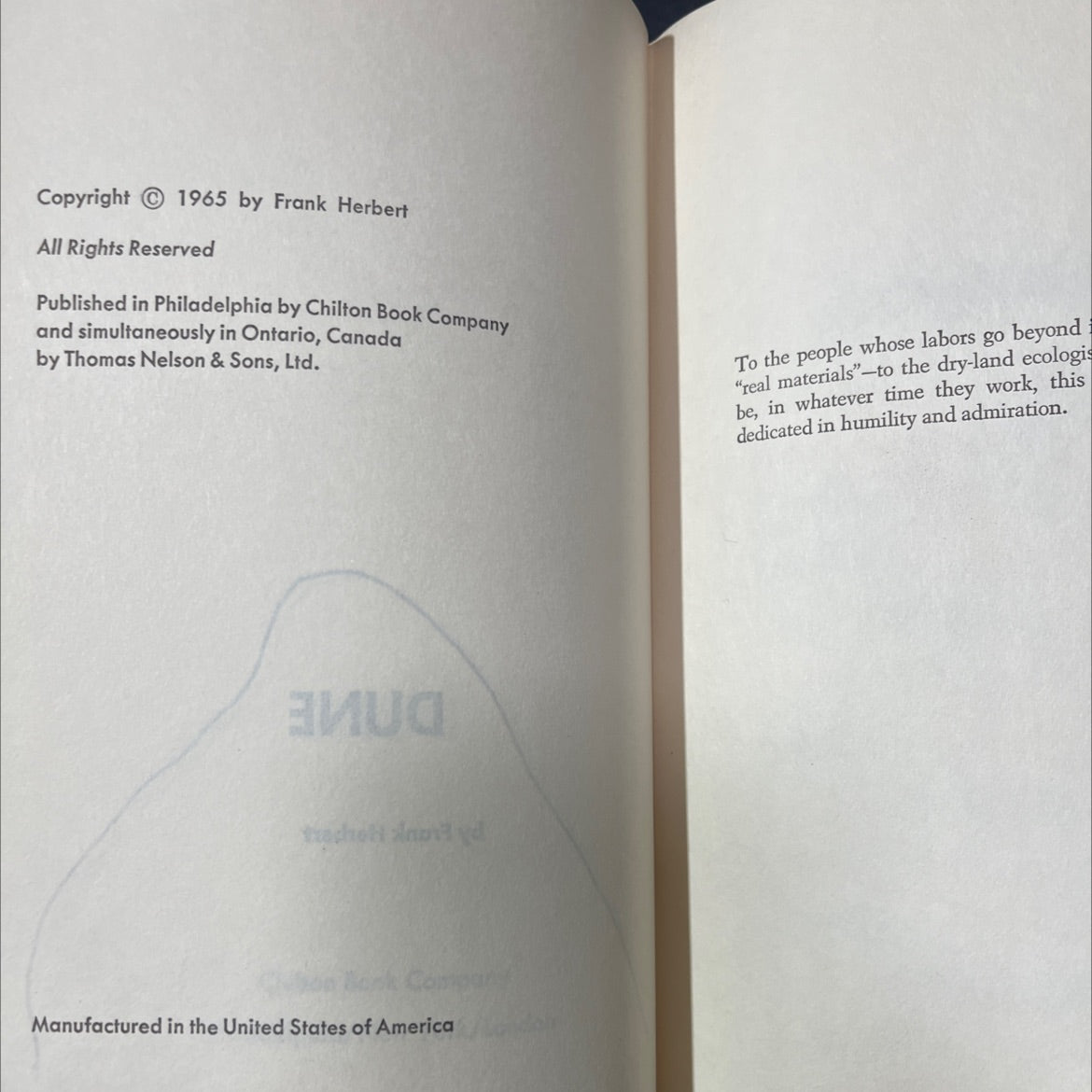 dune book, by Frank Herbert, 1965 Hardcover image 3