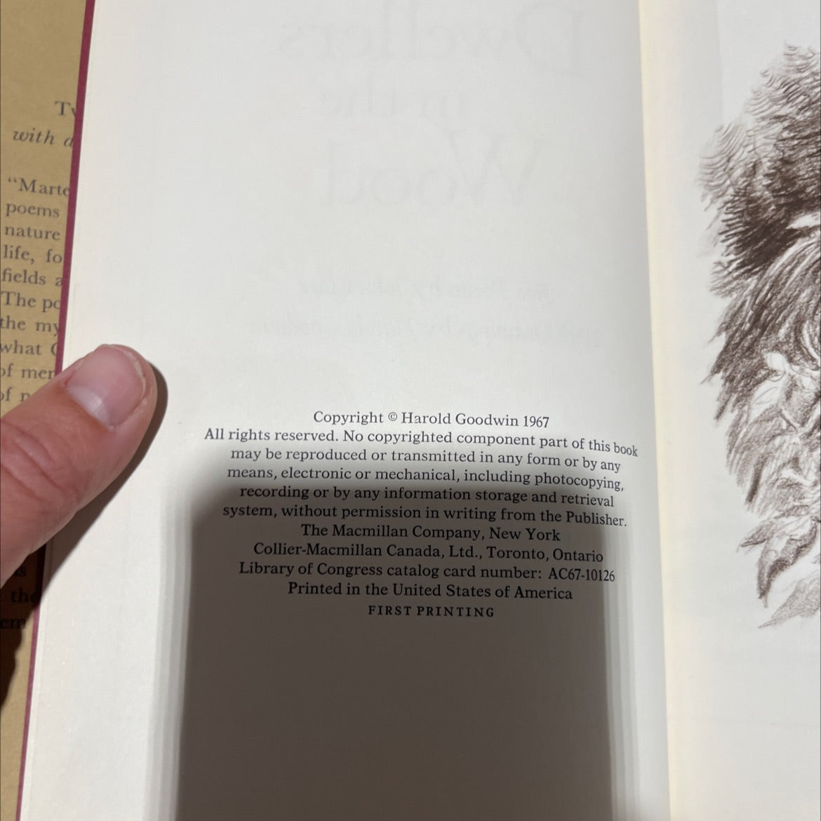 dwellers in the wood two poems book, by john clare, 1967 Hardcover image 3