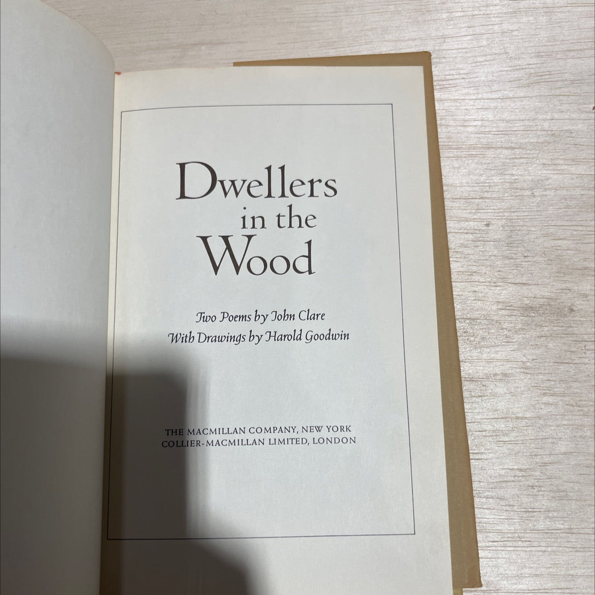 dwellers in the wood two poems book, by john clare, 1967 Hardcover image 2