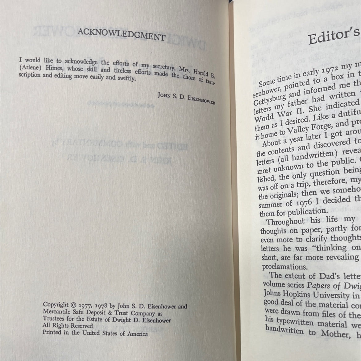 dwight d. eisenhower letters to mamie book, by john s. d. eisenhower, 1978 Hardcover image 3