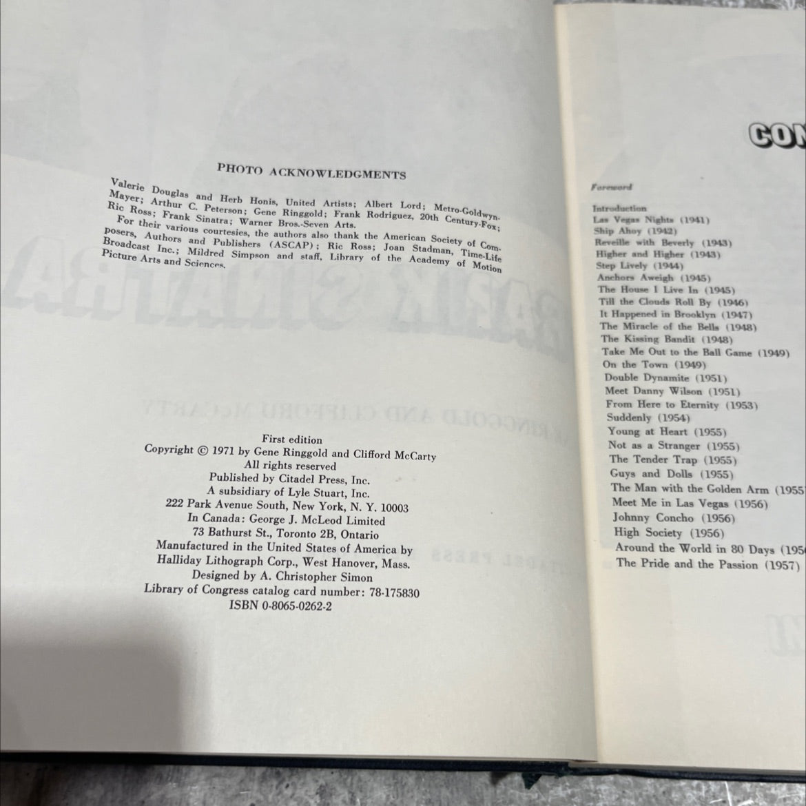 e films of frank sinatra book, by gene ringgold and clifford mccarty, 1971 Hardcover image 3