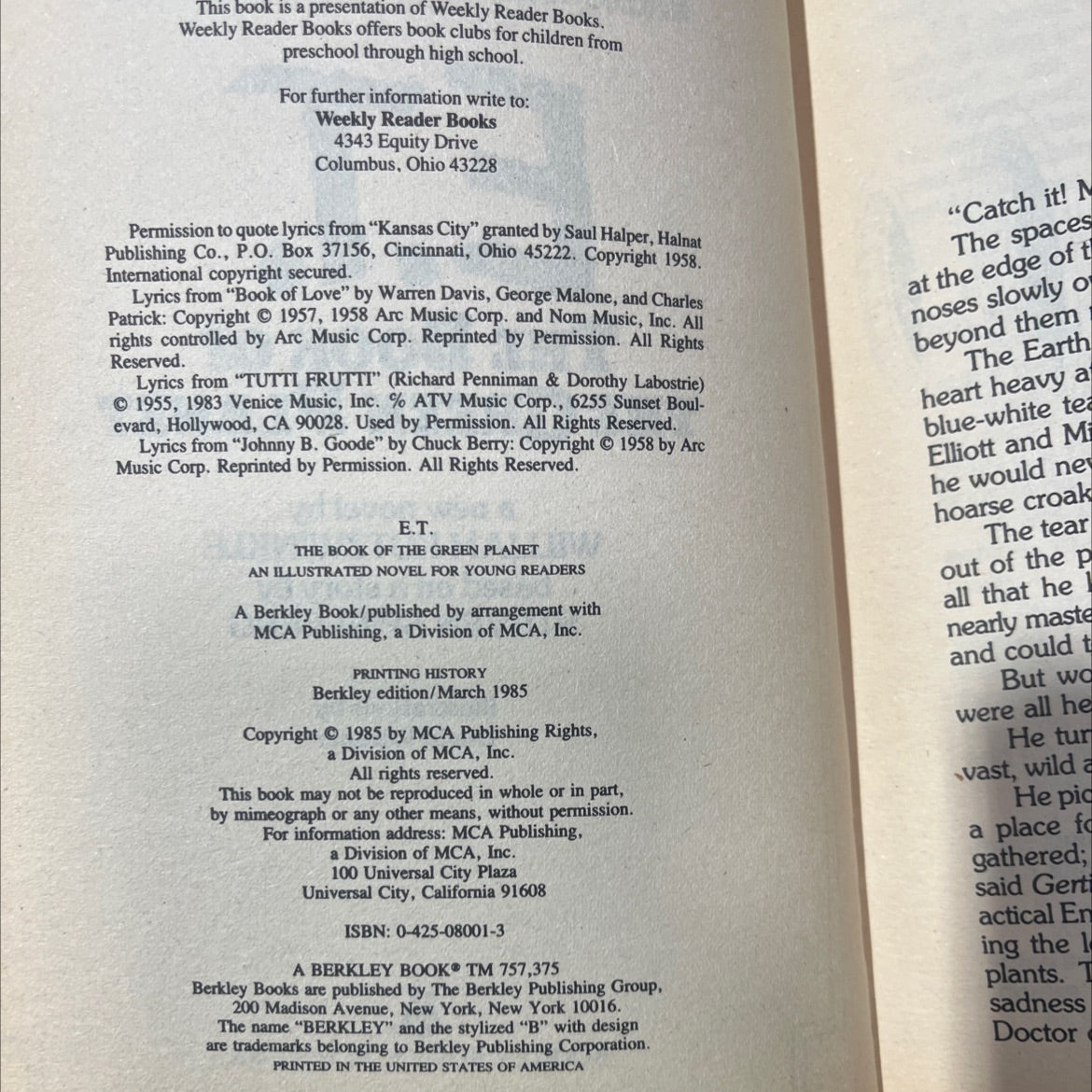 e.t. the book of the green planet book, by william kotzwinkle, 1985 Hardcover image 3