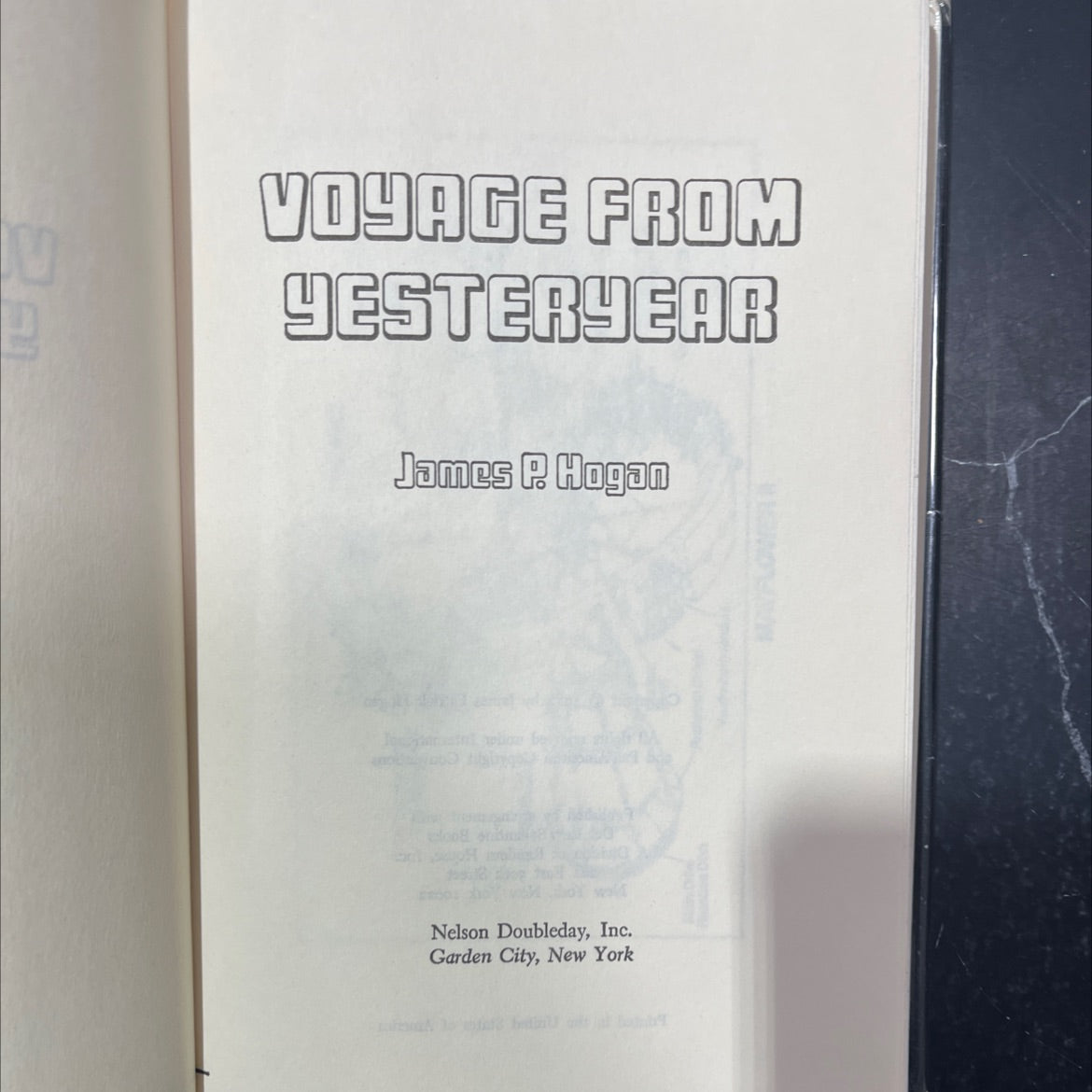 e voyage from yesteryear book, by James P. Hogan, 1982 Hardcover image 2