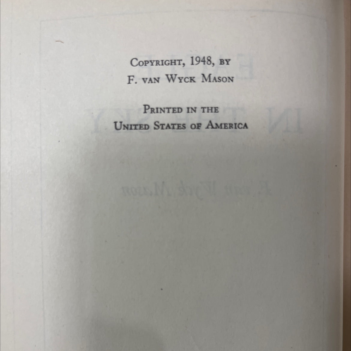 eagle in the sky book, by f. van wyck mason, 1948 Hardcover image 3