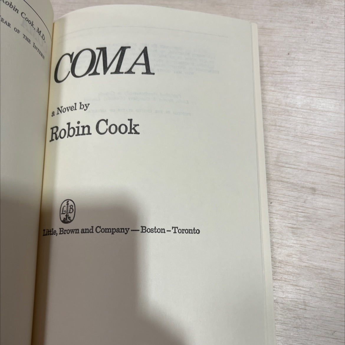 ear of the intern coma book, by robin cook, 1977 Hardcover image 2