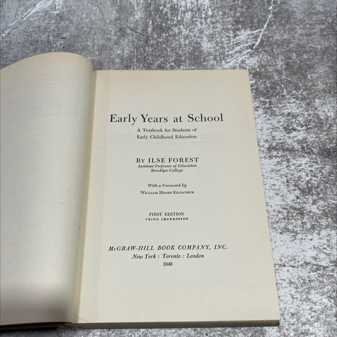 early years at school. a textbook for students of early childhood education book, by ilse forest, 1949 Hardcover image 2