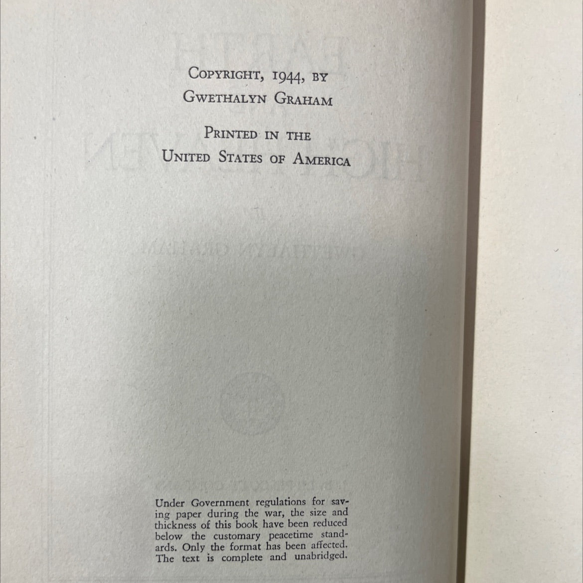 earth and high heaven book, by gwethalyn graham, 1944 Hardcover image 3