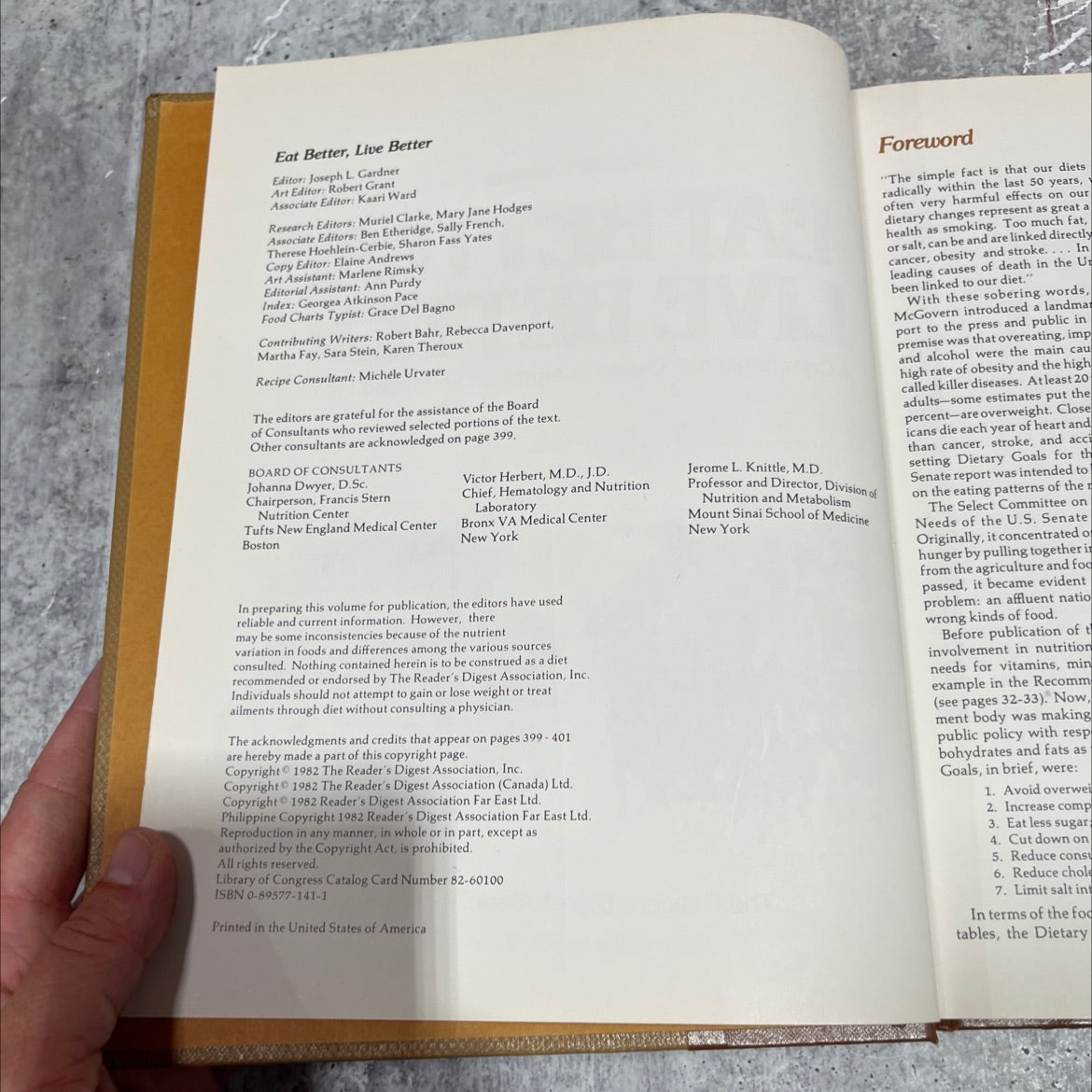 eat better, live better book, by Joseph L. Gardner, 1982 Hardcover image 3