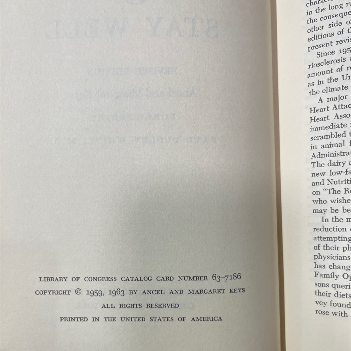 eat well & stay well revised edition book, by Ancel and Margaret Keys, 1963 Hardcover image 3