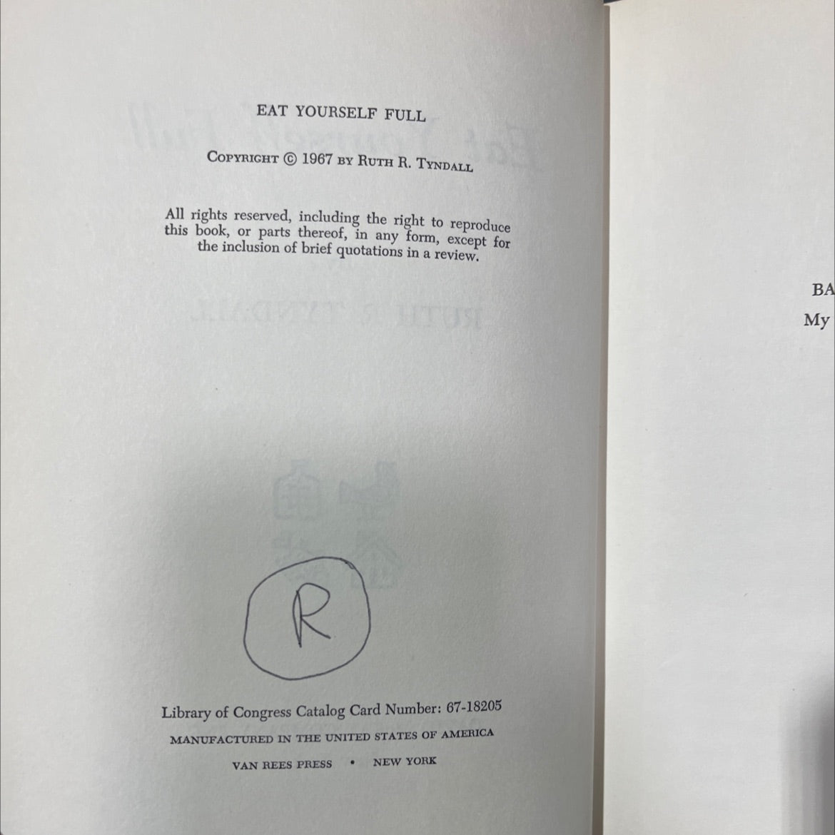 eat yourself full book, by ruth r. tyndall, 1967 Hardcover image 3