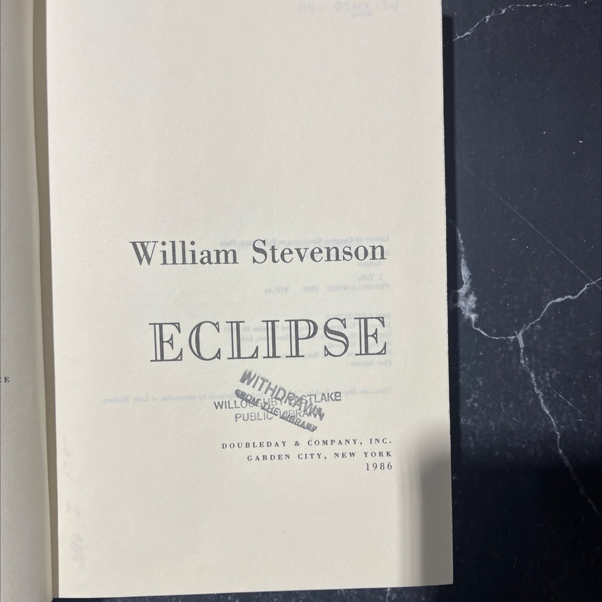 eclipse book, by william stevenson, 1986 Hardcover image 2