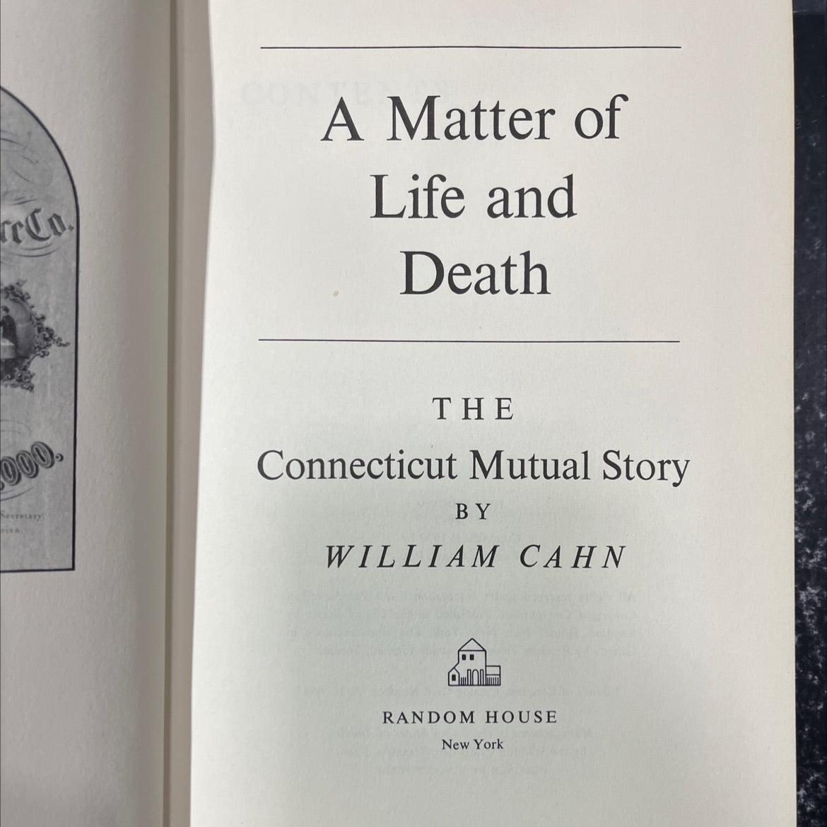 eco a matter of life and death book, by William Cahn, 1970 Hardcover image 2