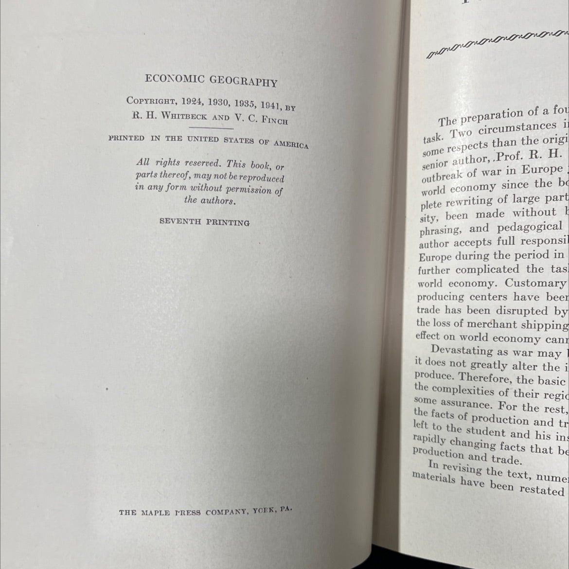economic geography book, by R. H. Whitbeck, V. C. Finch, 1941 Hardcover image 3