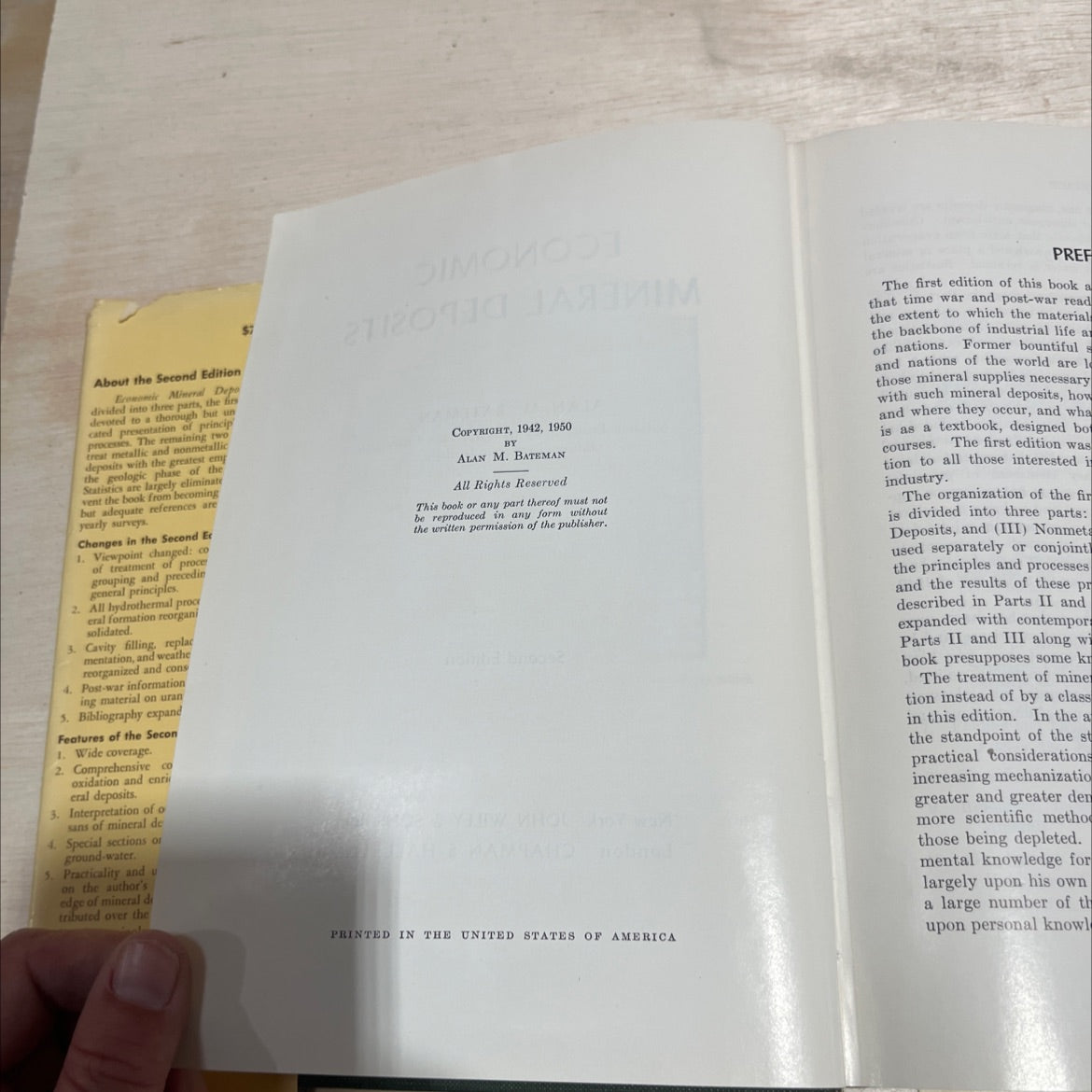 economic mineral deposits book, by alan m. bateman, 1950 Hardcover image 3