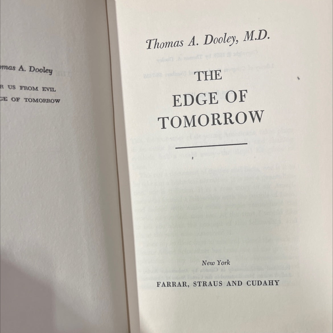 edge of tomorrow book, by thomas a. dooley, 1958 Hardcover image 2