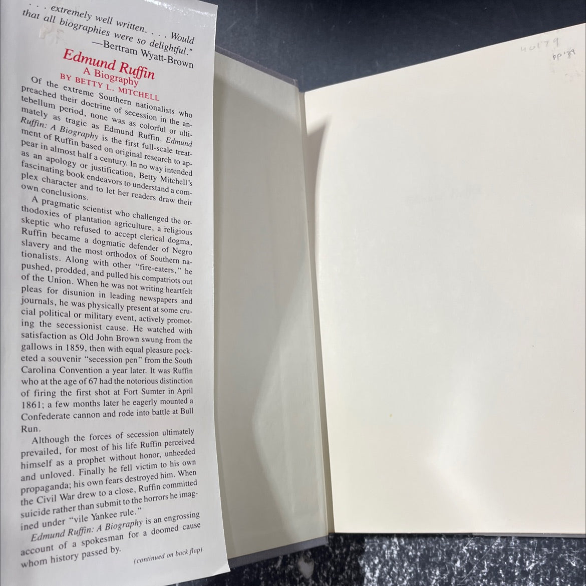 edmund ruffin a biography book, by betty l. mitchell, 1981 Hardcover image 4