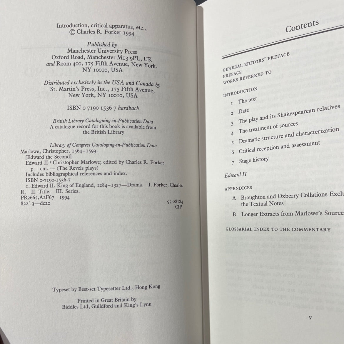 edward ii book, by christopher marlowe, 1994 Hardcover image 3