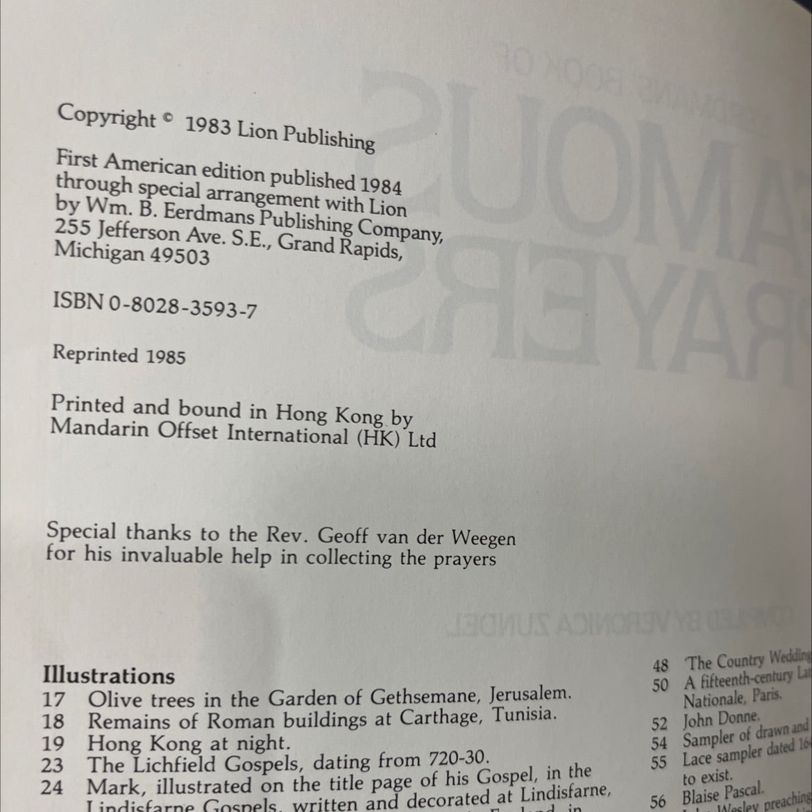 eerdmans' book of famous prayers book, by veronica zundel, 1984 Hardcover image 3
