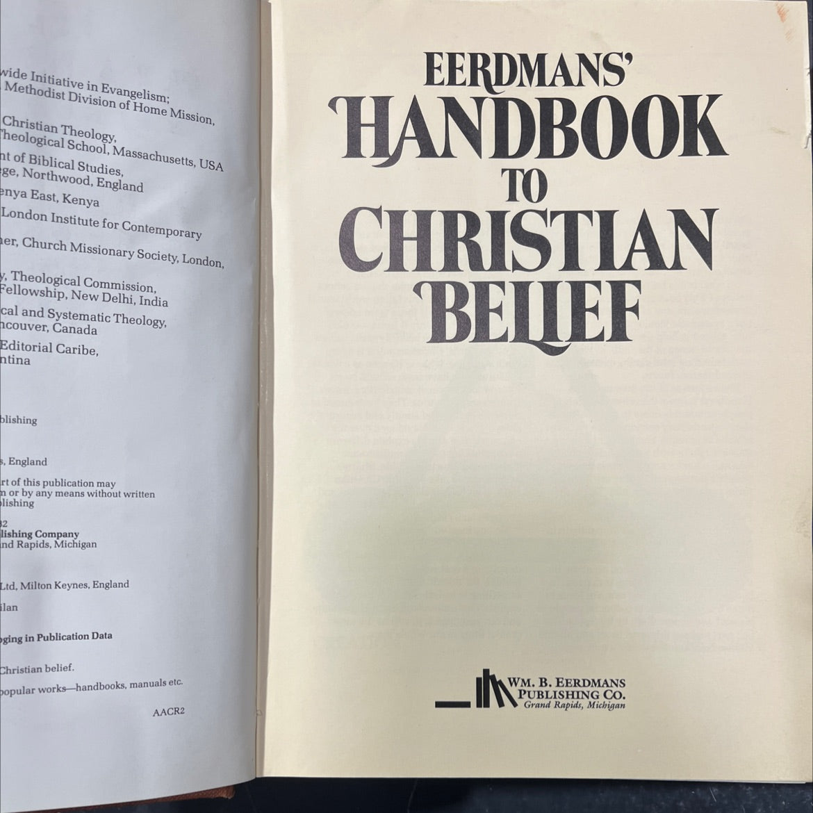 eerdmans handbook to christian belief book, by Robin Keeley, 1982 Hardcover image 2