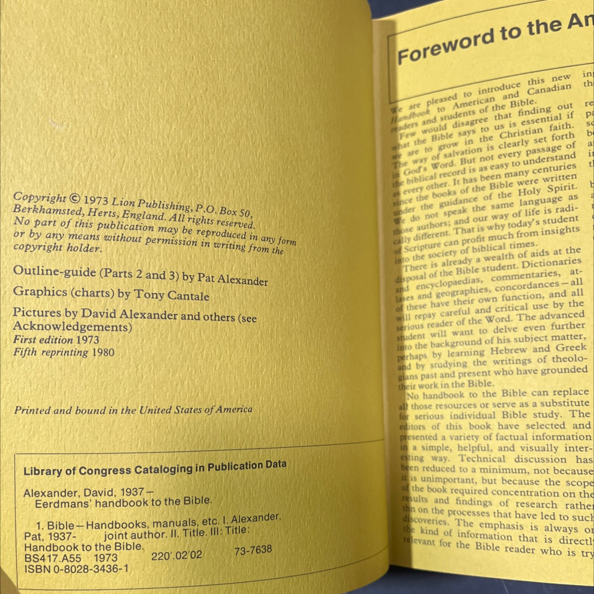 eerdmans handbook to the bible book, by David Alexander, Pat Alexander, 1980 Hardcover image 3
